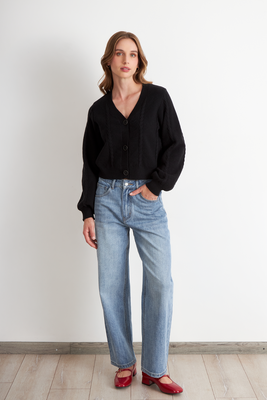 Imagen 2 del producto Cárdigan Diseño Trenzado Negro Nicopoly