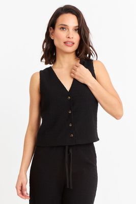 Gilet Tipo Crepé Negro Nicopoly