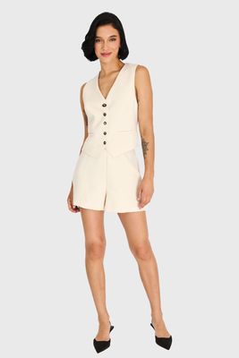 Imagen 2 del producto Short Básico Tiro Alto Beige Nicopoly