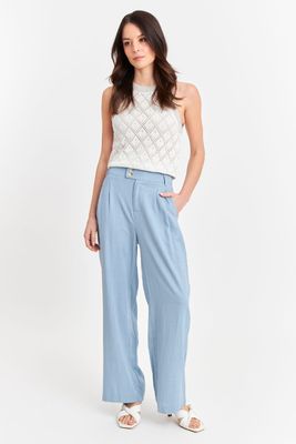 Imagen 2 del producto Polera Halter Calada Blanco/Plateado Nicopoly