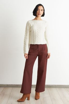 Imagen 2 del producto Sweater con Patrón Trenzado Blanco Nicopoly