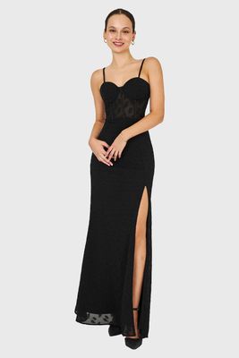 Vestido Largo Fiesta Negro Nicopoly
