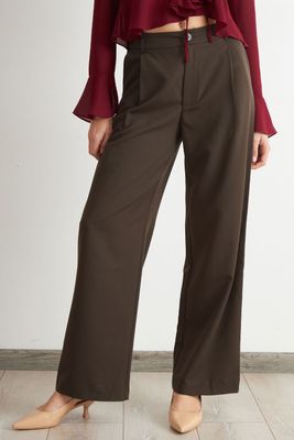 Pantalón Vestir Recto Café Nicopoly