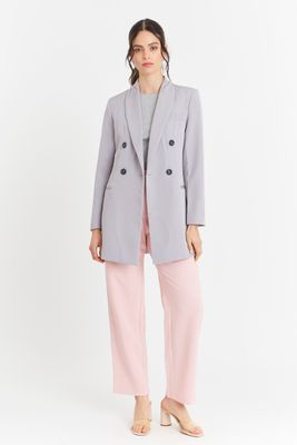 Imagen 2 del producto Blazer Cuello Cruzado Gris Nicopoly