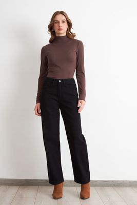 Imagen 2 del producto Jeans Rectos Tiro Alto Negro	 Nicopoly