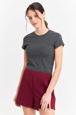 Polera Manga Corta Básica Gris Grafito Nicopoly