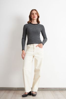 Imagen 2 del producto Polera Rayas Manga Larga Grafito Nicopoly