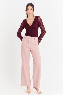 Imagen 2 del producto Polera Encaje Manga Larga Burdeo Nicopoly