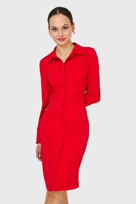 Vestido Pliegues En Cintura RojoNicopoly