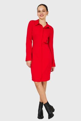 Imagen 2 del producto Vestido Pliegues En Cintura RojoNicopoly