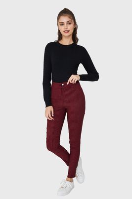 Imagen 2 del producto Calza Vichy Con Cierre Burdeos/Negro Nicopoly