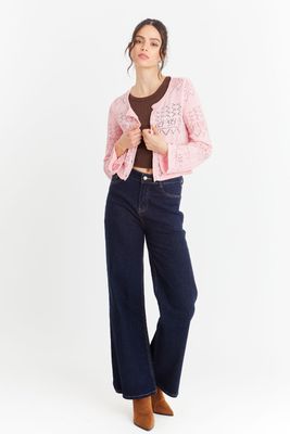 Imagen 2 del producto Cárdigan Tipo Crochet Hilo Rosado Nicopoly