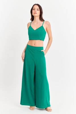 Imagen 2 del producto Crop Top Espalda Elasticada Verde Nicopoly