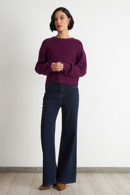 Imagen 2 del producto Sweater Jaspeado Cuello Redondo Morado Nicopoly