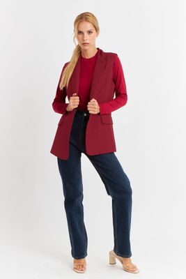 Imagen 2 del producto Blazer Sin Mangas Botón Burdeos Nicopoly