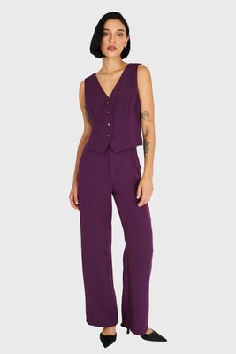 Imagen 2 del producto Pantalón Pierna Ancha Con Pasador Morado Nicopoly