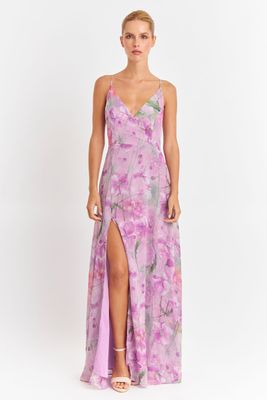 Vestido Largo Floreado Rosado Nicopoly