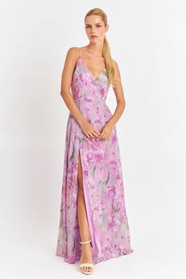 Imagen 2 del producto Vestido Largo Floreado Rosado Nicopoly