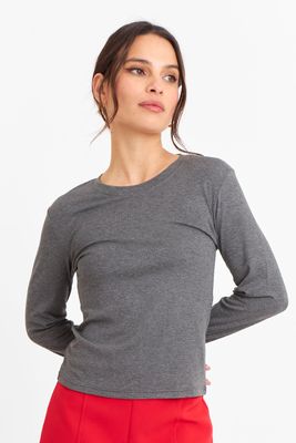 Polera Manga Larga Cuello Redondo Grafito Nicopoly