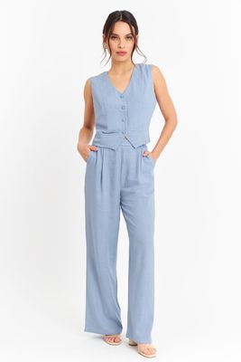 Imagen 2 del producto Gilet Mezcla Lino Celeste Nicopoly