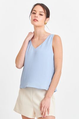 Imagen 1 del producto Blusa Básica Escote en V Celeste Nicopoly