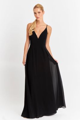 Imagen 2 del producto Vestido Largo Tirantes Cruzados Negro Nicopoly