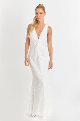 Imagen 1 del producto Vestido Encaje Sirena Blanco Nicopoly