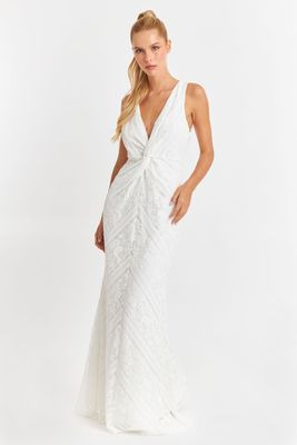 Imagen 2 del producto Vestido Encaje Sirena Blanco Nicopoly