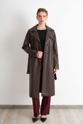 Imagen 2 del producto Abrigo Ecocuero Café	 Nicopoly