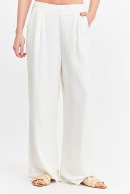 Pantalón Mezcla Lino Blanco Nicopoly