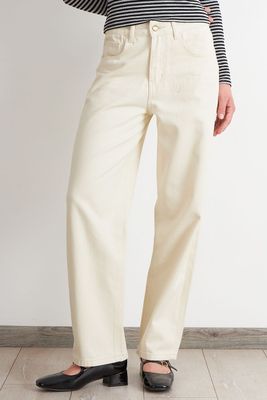 Imagen 1 del producto Jeans Rectos Tiro Alto Blanco Nicopoly