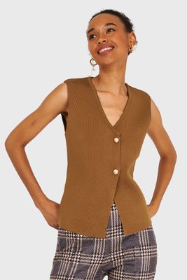 Gilet Básico Hilo Café Nicopoly