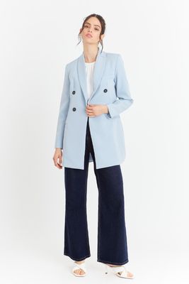 Imagen 2 del producto Blazer Cuello Cruzado Celeste Nicopoly