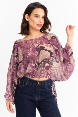 Imagen 1 del producto Blusa Print Serpiente Morado Nicopoly