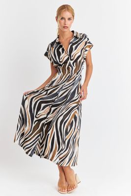 Imagen 2 del producto Vestido Camisero Cebra Café Nicopoly