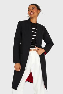 Blazer Largo De Tope Negro Nicopoly