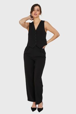 Imagen 2 del producto Pantalón Con Pinzas Recto Negro Nicopoly