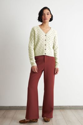 Imagen 2 del producto Cárdigan Tejido Calado Cuello V Blanco Nicopoly