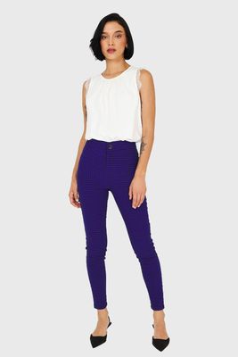 Imagen 2 del producto Calza Skinny Vichy Con Cierre Azul/Negro Nicopoly