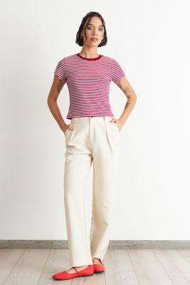 Imagen 2 del producto Polera Básica Cuello Redondo Líneas Rojo Nicopoly