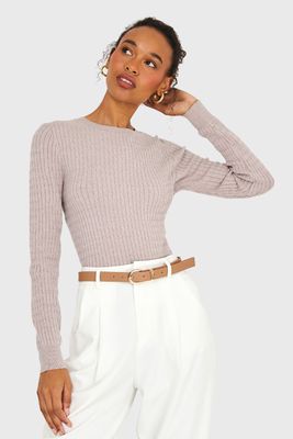Sweater Diseño Cadenetas Khaki Nicopoly