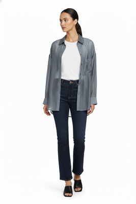 Imagen 2 del producto Camisa Satinada Transparente Gris Nicopoly