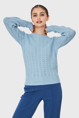 Sweater Punto Fantasía Lurex Celeste Nicopoly