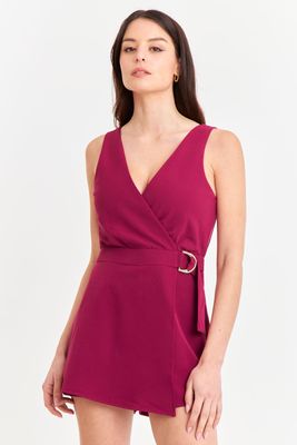 Enterito Escote Cruzado Burdeo Nicopoly