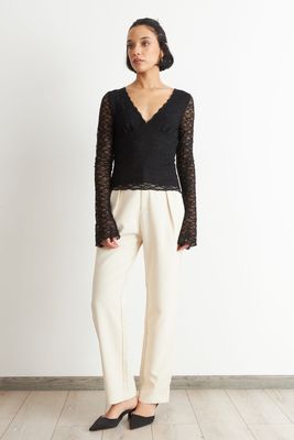 Imagen 2 del producto Polera Encaje Manga Larga Negro Nicopoly