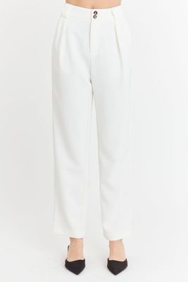 Imagen 1 del producto Pantalón Con Pinzas Recto Blanco Nicopoly