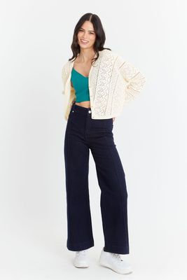 Imagen 2 del producto Cárdigan Tipo Crochet Botones Dorados Beige Nicopoly