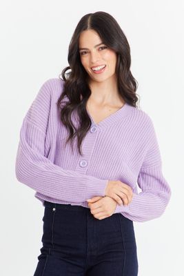 Cárdigan Básico Morado  Nicopoly