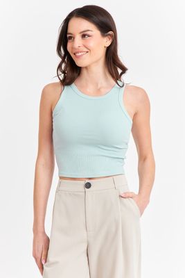 Top Sin Mangas Acanalado Celeste Nicopoly