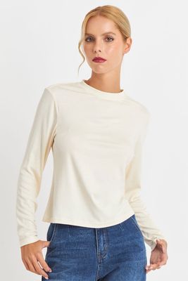 Polera Cuello Redondo Blanco Nicopoly